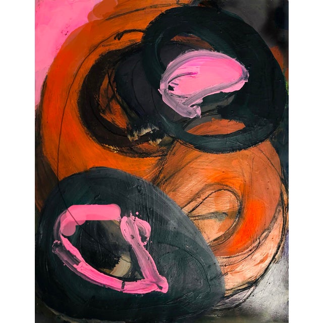 Contemporary Abstract 'Bold Edgy Powerful Color' Painting on Paper For Sale - Image 4 of 4