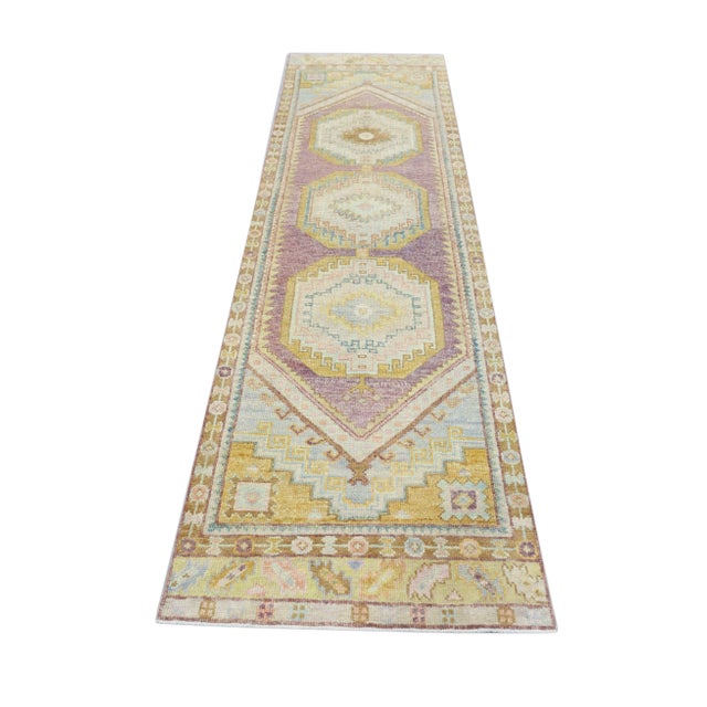 Brown Modern Turkish Oushak Rug 2'10" x 10' For Sale - Image 8 of 9