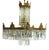 Brass and Lead Crystal Chandelier from Palwa, 1960s For Sale