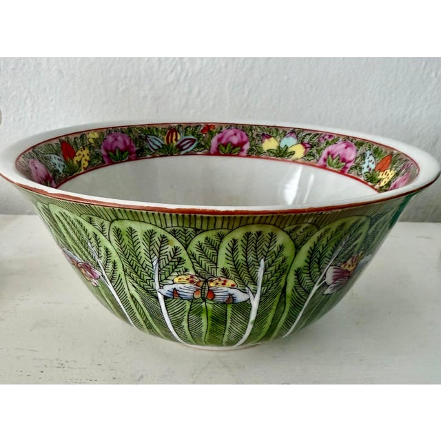 Ceramic Famille Verte Decorative Bowl For Sale - Image 7 of 7
