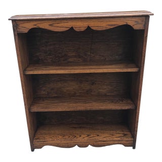 Vintage Solid Oak Bookcase For Sale