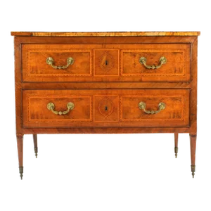 18th Century Italian Neoclassic Inlaid Walnut Commode