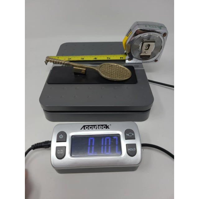 Vintage 80s Brass Tennis Racket Clip For Sale - Image 9 of 11