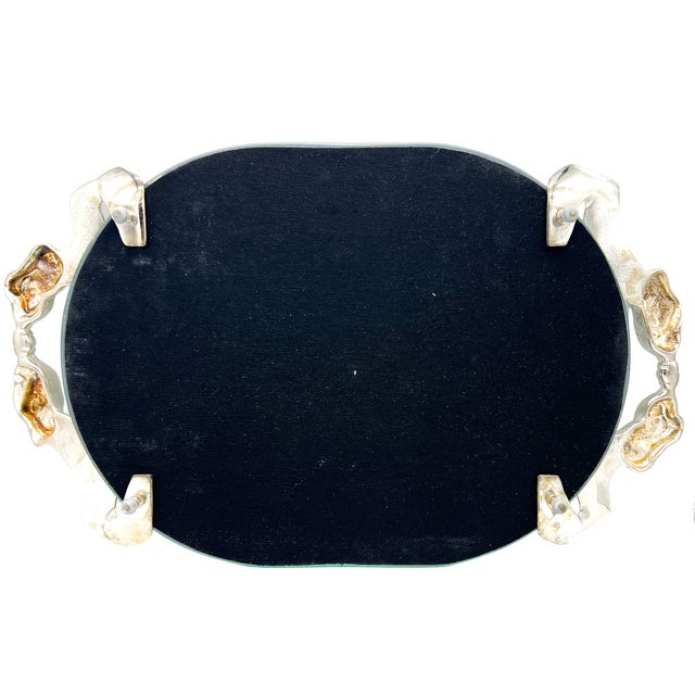 1988 Godinger Silver-Plated Bow & Ribbon Mirrored Vanity Tray – Hollywood Regency / Art Nouveau Revival For Sale - Image 13 of 18