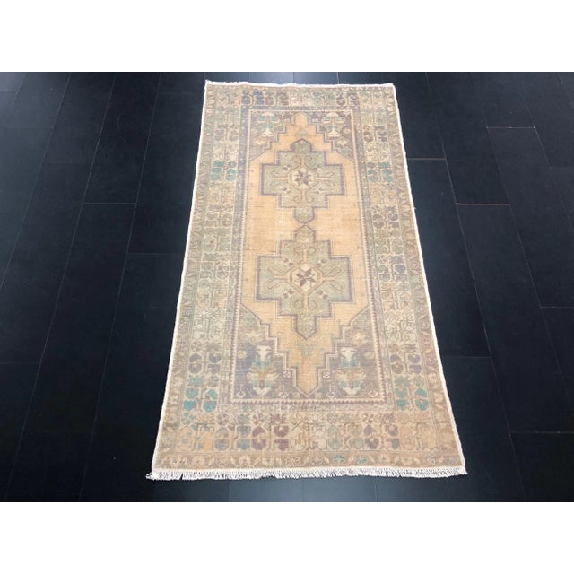 Orange Vintage Faded Turkish Oushak Handmade Wool Rug For Sale - Image 11 of 11