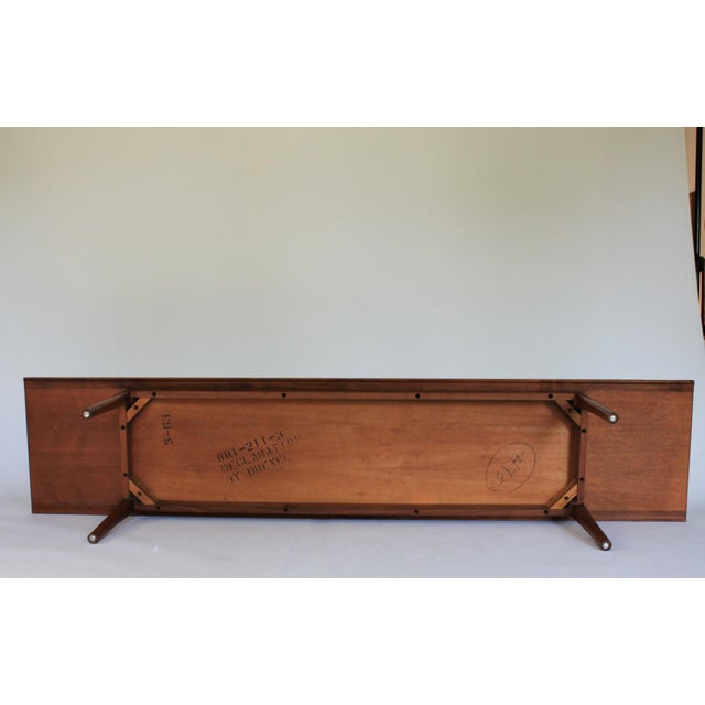 1960s Kipp Stewart for Drexel Declaration Mid Century Walnut Long Coffee Table For Sale - Image 5 of 10