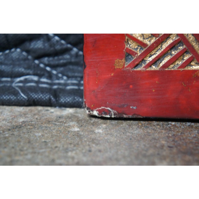 Mid 20th Century French Neoclassical Style Red Lacquer Wall Hanging Panels Gold Urns & Figures - Set of 2 For Sale - Image 10 of 12