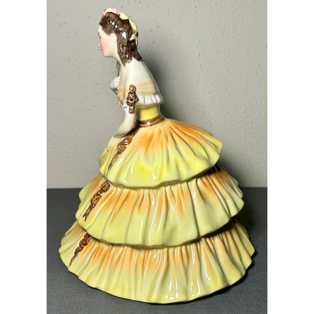 American Vintage 1950’s American Goldscheider Everlast Ceramic Southern Belle Figurine For Sale - Image 3 of 7