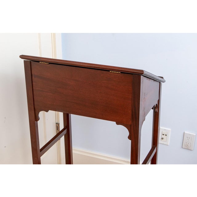 Late 20th Century Mahogany Lectern With Slanted Top Storage Compartment For Sale - Image 4 of 8