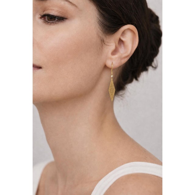 1980s Pair of Elsa Peretti for Tiffany & Co. 18k Gold Mesh Diamond Drop Earrings For Sale - Image 14 of 14