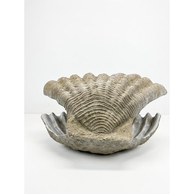 Coastal Monumental Resin Giant Clam Shell Garden Statue & Planter Accent For Sale - Image 3 of 12