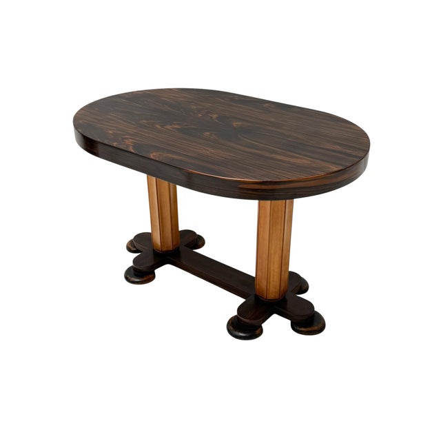 Magnificent and ultra rare Art Deco oval center table. Design by Gebroeders Reens Amsterdam. Striking Dutch design from...