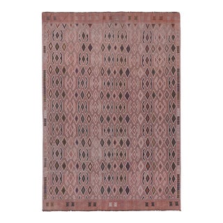 Masterwork Hand-Woven Rug Braided Kilim 5'8'' X 8'2'' For Sale