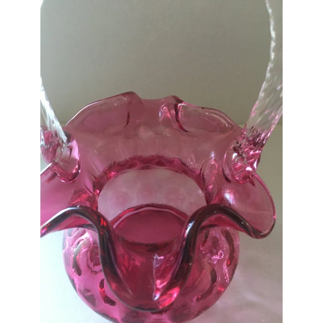 Nice Fenton glass basket inverted coin dot glass