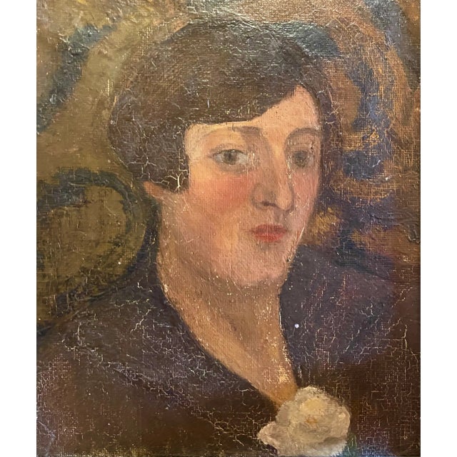 French Circa 1940s Portrait of Young French Woman For Sale - Image 3 of 6
