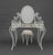 Modern White Painted Wrought Iron Vanity and Stool For Sale - Image 10 of 13
