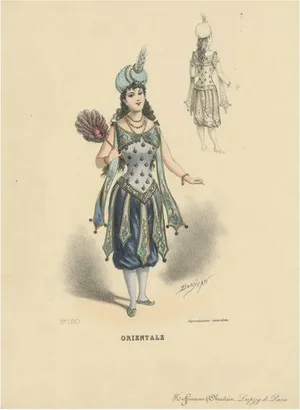 Donjean, Woman in Asian Costume, Print