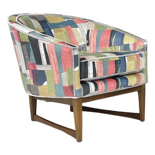 1950s Attributed to Lawrence Peabody for Richardson Nemschoff Horseshoe Armchair Reupholstered For Sale