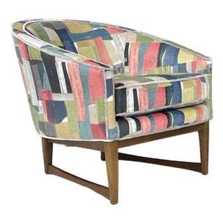 1950s Lawrence Peabody for Richardson Nemschoff Horseshoe Armchair Reupholstered For Sale