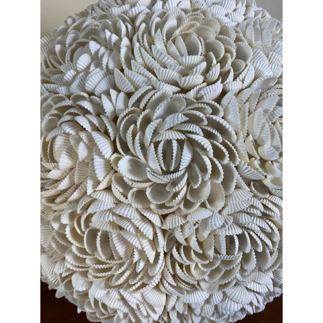 Shell Covered Orb Light Fixture on Lucite Base For Sale In Nashville - Image 6 of 8