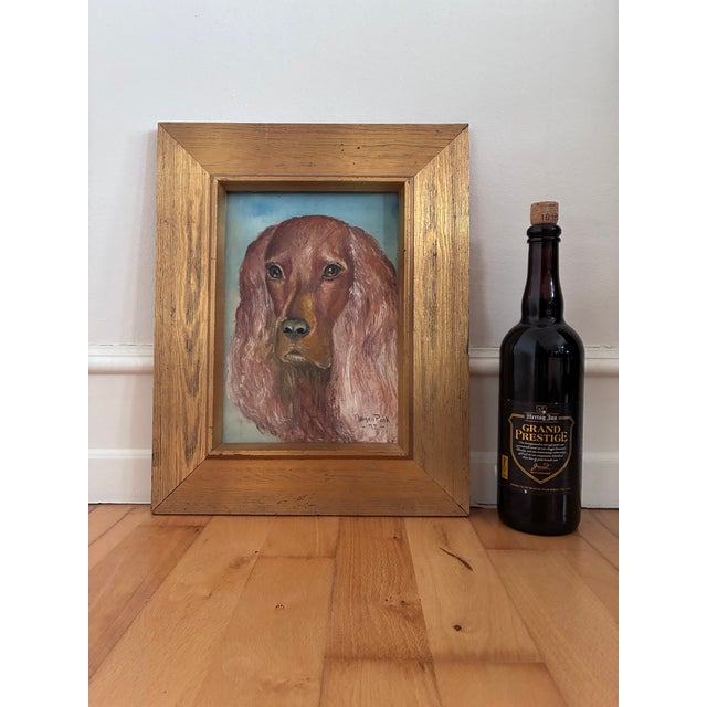 Vintage Original Dog Portrait Oil Painting, Signed Animal Art For Sale - Image 16 of 18