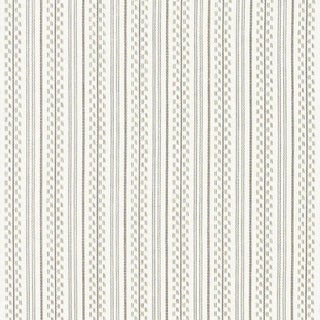Schumacher Jack Stripe Fabric in Stone For Sale