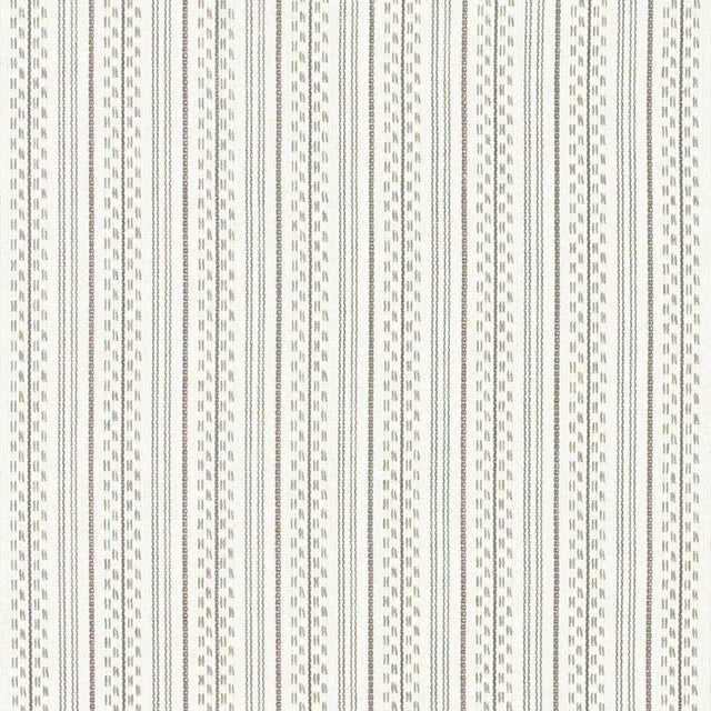 Schumacher Jack Stripe Fabric in Stone For Sale