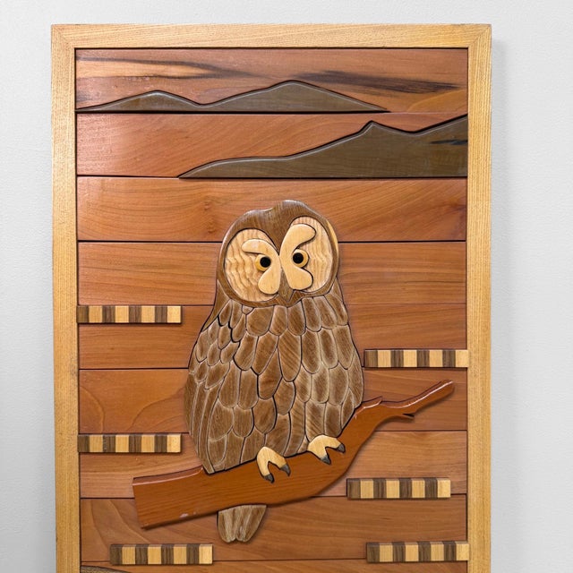 Contemporary Japanese Wooden Owl Wall Decoration from Y. Hayashi, 2000 For Sale - Image 3 of 10