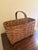 French Country Antique Early 20th Century American Splint Oak Gathering Basket For Sale - Image 3 of 8
