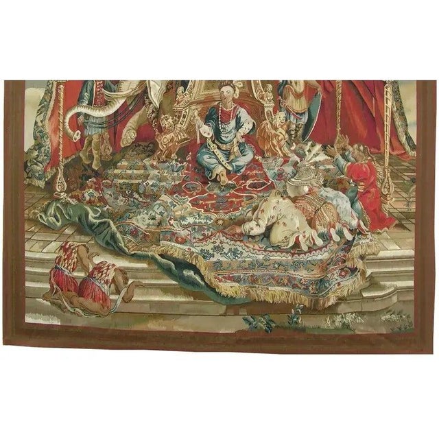 Vintage Woven Throne Scene Tapestry For Sale - Image 4 of 9