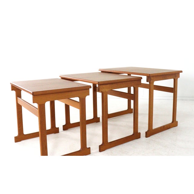 Brown Fugdal Nesting Tables from Trioh, Denmark, 1960s, Set of 3 For Sale - Image 8 of 15
