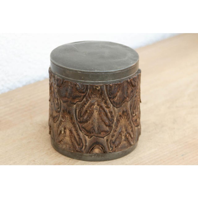 Small Antique Chinese Pewter Tea Canister For Sale - Image 4 of 6