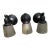 Antique Brass Sconces With Vintage Glass Shades - Set of Three For Sale