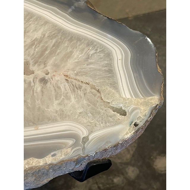1980s Pair of Agate Top Accent Side Tables For Sale - Image 11 of 12