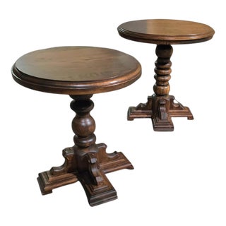 Rustic Oak Side Tables, Set of 2 For Sale