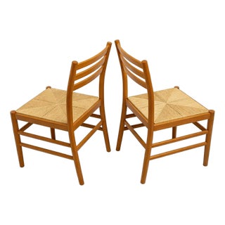 Italian Beech Ladder Back Dining Chairs, Set of 2 For Sale