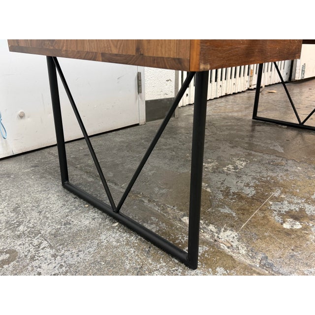 Crate & Barrel Atwood Rustic Industrial Desk For Sale - Image 11 of 12