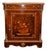 Napoleon III Style Side Table in Floral Marquetry with Marble Top For Sale