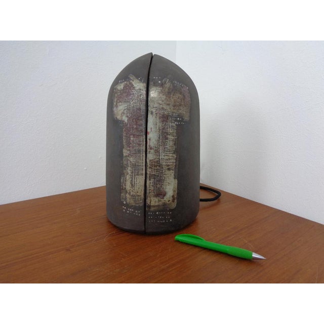 1960s Danish Two-Piece Studio Ceramic Table Lamp, 1960s For Sale - Image 5 of 18