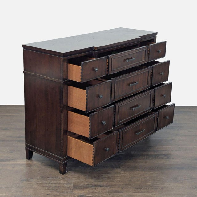 Traditional Samson International Classic 9-Drawer Wooden Dresser With Rich Dark Finish For Sale - Image 3 of 12