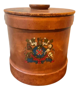 1880s Leather English Army Artillery Shell Converted Into an Ice Bucket