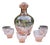 Art Deco Rosaline Glass Decanter and Glasses, 1930s, Set of 7 For Sale