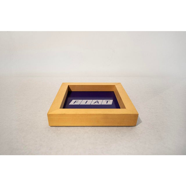 Ashtray/empty pocket made of a blue ceramic tile with a wooden frame. Multiple. Certified with Authentication. Created for...