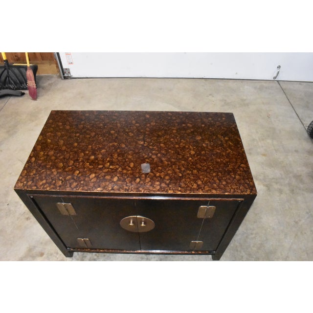 John Stuart Mid Century Hollywood Regency Faux Tortoise Credenza For Sale - Image 9 of 14