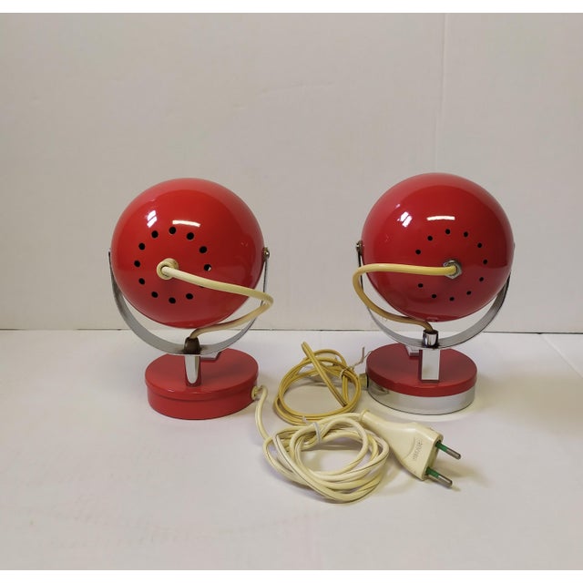 These two small table lamps are attributed to Reggiani for form and style. No Mark and label. These two lamps are not...