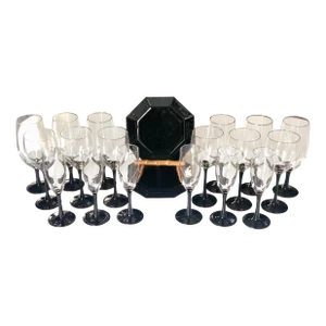 French Cristal D’Arques Amuse-Bouche Set | Wine and Cheese Tasting for Six- 24 Pieces