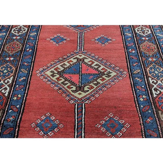 1920s Old Persian Heriz Runner Rug 3’4″ X 13’10” For Sale - Image 11 of 13