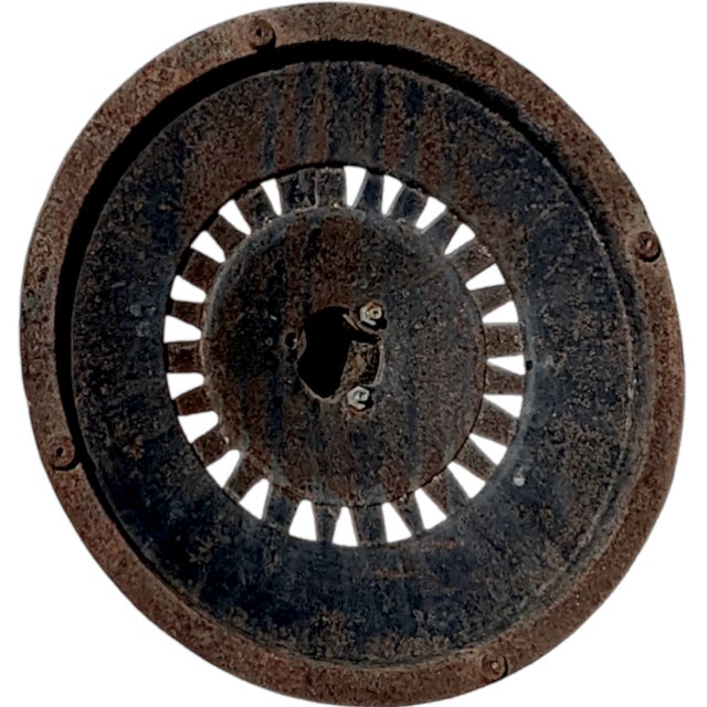 1970s 1960s Vintage Sundial Inspired Victorian Art Nouveau Style Cast Iron Patio Umbrella Stand For Sale - Image 5 of 8