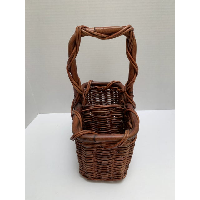 Rustic Natural Wood Woven Bottle Carrier For Sale In Sacramento - Image 6 of 7