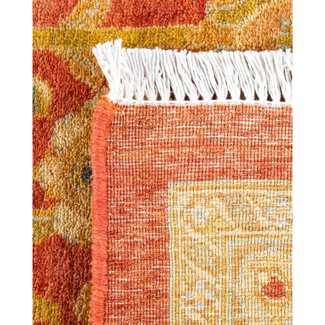 2000 - 2009 Mogul, One-of-a-Kind Hand-Knotted Area Rug in Orange, 8' 1" x 10' 1" For Sale - Image 5 of 8